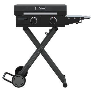 Charbroil 22" Performance Series Folding Cart 2 Burner Portable Propane Gas Griddle, Black 463711223