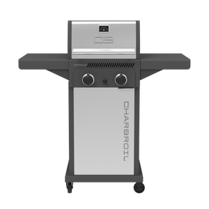 Performance Series FlavorMax 2 Burner Gas Grill Cabinet with Foldable Side Shelves Gray Stainless
