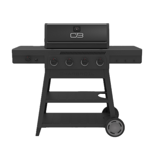 Performance Series 4-Burner Gas Grill with FlavorMax and Side Burner (Cart, Black/Gray)