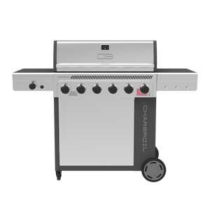 Performance Series FlavorMax 6 Burner Gas Grill Cabinet with Sear Burner and Side Burner Gray Stainless