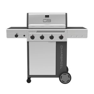 Performance Series 4-Burner Gas Grill with FlavorMax and Side Burner (Cabinet, Gray)
